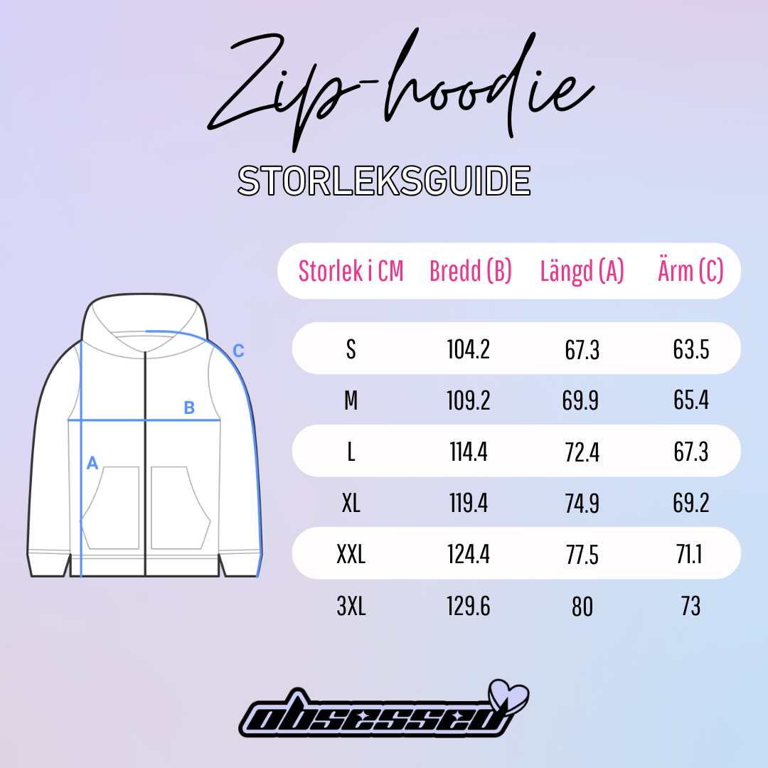 Personlig linjekonst - Broderad Zip Hoodie